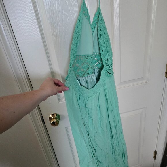 Teal green crochet dress - Picture 2 of 2